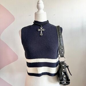 Vintage Striped Tank Top Y2K 2000s Retro Indie Sleaze Minimalist 90s Small